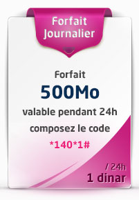 Forfait 500Mo valable pendant 24h Forfait 500Mo valable pendant 24h